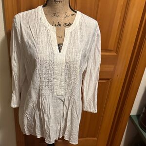 Chico’s sz 2 White Women's Top with tiny pearls